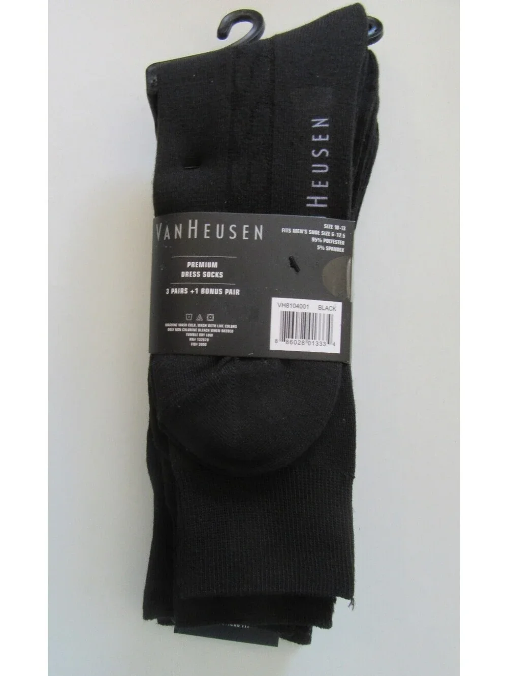 Van Heusen Premium Crew Dress Socks Black & Purple Argyle / Black 4 Pack NWT